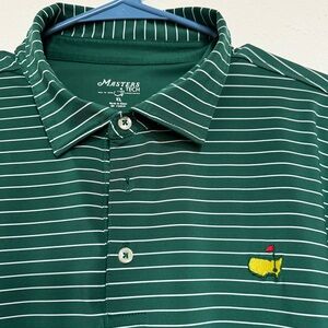 Masters polo Hunter green stripe XL